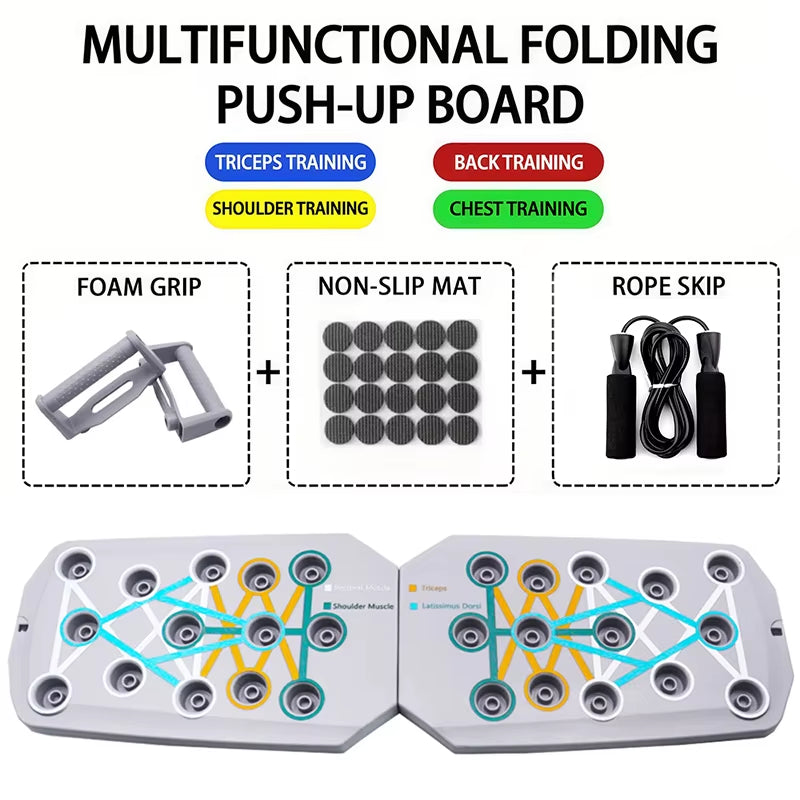 Push-Up Board Set Portable Multifunctional Push-Up Bar Foldable Fitness Equipment for Chest Abdomen Arms/Back Training